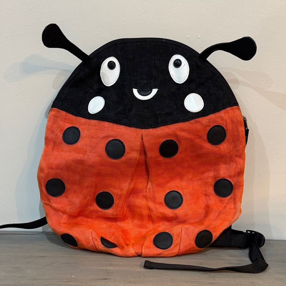 Kids Ladybug Backpack - Black and Red